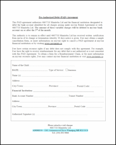 Pre-Authorized (PAD) Agreement - Autumnwood